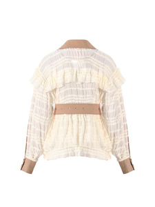 2025 femmes printemps Design sens manteau Niche dentelle couture avancée taille manteau mince <span class=keywords><strong>court</strong></span> costume <span class=keywords><strong>Trench</strong></span> manteau - Product Image 6