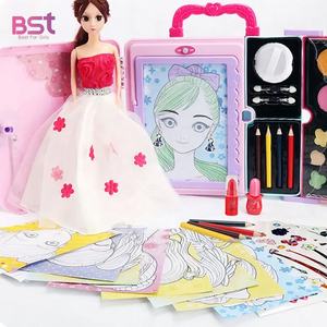 Enfants dessin jouet ensemble et enfant <span class=keywords><strong>maquillage</strong></span> Kit cosmétique bébé filles <span class=keywords><strong>maquillage</strong></span> <span class=keywords><strong>pour</strong></span> <span class=keywords><strong>8</strong></span> <span class=keywords><strong>ans</strong></span> filles avec poupées et autocollant - Product Image 1
