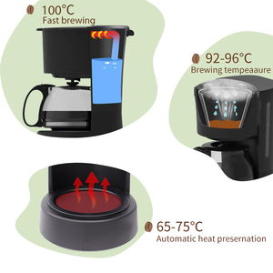 Máy pha cà phê RV nhỏ giọt hiện đại điện ngoài trời khách sạn Sử dụng bán tự động tự động giữ ấm thân thiện với môi trường 6 cốc - Product Image 4