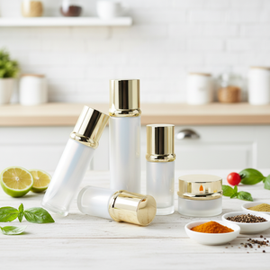 Envases de plástico de doble capa de lujo para el cuidado de la piel, botella de bomba de tarro de crema <span class=keywords><strong>Facial</strong></span> vacía redonda acíclica para botellas de loción de suero - Product Image 1