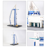 Modèle de construction en blocs de plastique ABS de l'hôtel Oberoi Yacht à Dubaï, Émirats arabes unis, série Monuments architecturaux mondiaux, jouets pour enfants
