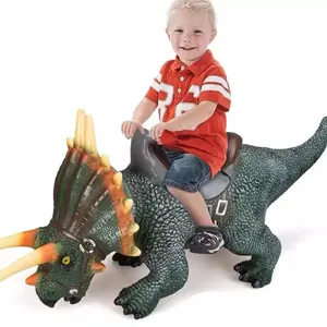 Детская электрическая игрушка в виде животного, гигантский динозавр, мягкие игрушки со звуковыми огнями