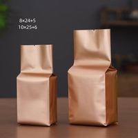 Kemasan Vakum Teh 100g 200g, Kemasan Foil Emas Beige, Kantong Kopi Gusset Samping, Kantong Plastik untuk Susu Bubuk, Teh Hijau, Biskuit