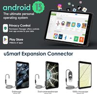 Tablette robuste 8 pouces (16 Go + 128 Go) avec caméra arrière 48 MP + caméra frontale 32 MP, batterie 7650 mAh, charge rapide 18 W, processeur octa-core, Android 13