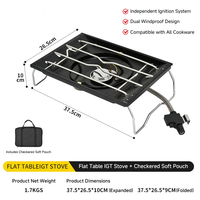Réchaud à gaz encastrable de style IGT, haute puissance, coupe-vent, pour table de camping, barbecue portable, pique-nique, avec évier intégré