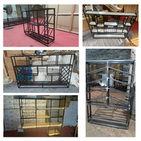 Étagère à vin murale moderne industrielle en fer forgé de luxe, avec panneaux lumineux, pour comptoir de bar et rangement de spiritueux, idéale pour l'ameublement domestique