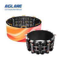 Écran LED modulaire personnalisable en couleur pleine Aglare P2.5 P4, panneau flexible incurvé, écran d'affichage publicitaire LED