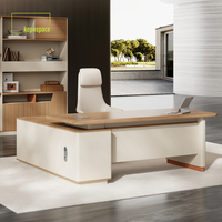 Scrivania da ufficio direzionale moderna a forma di L, regolabile in altezza, in legno, con cassetto, vendita all'ingrosso direttamente dalla fabbrica.