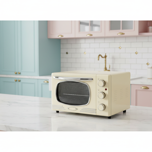 20L <strong>Retro</strong> Style Multi-Function <strong>Microwave</strong> - Adjustable Power, Honeycomb Liner, Cream Yellow, for 3-5 People Home Heating - Product Image 4