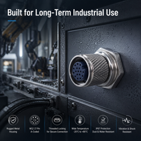 Connecteur circulaire multipolaire haute densité |   Prise d'aviation métallique 15 broches pour l'automatisation industrielle et l'interface caméra