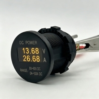 Voltmètre ampèremètre OLED 29 mm à découpe pour montage, 8-60V 0-10A, moniteur de puissance CC, compteur de tableau de bord pour camion, moto, camping-car, bateau, voiture