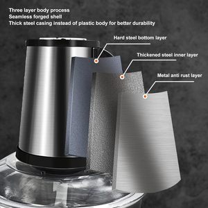 Picadora de Carne Grande de Acero Inoxidable de 3L para el Hogar, Picadoras de Carne Automáticas para Cocina, Máquina Rebanadora de Carne - Product Image 5