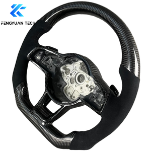 พวงมาลัยแอลอีดีคาร์บอนไฟเบอร์พร้อมแป้นเปลี่ยนเกียร์สำหรับ VW Golf GTI 7 7.5 7,5 Mk7 7R R Mk7r Audi A3 8V <span class=keywords><strong>Jetta</strong></span> Tiguan อุปกรณ์เสริม - Product Image 3