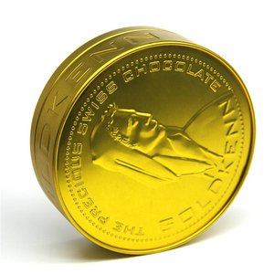 Hộp Thiếc Hộp Vàng Hình Tròn Sôcôla Pakcaing Kim Loại Cho Năm Mới In Ấn Tinplate Thực Phẩm Dia220x60 (H) Mm Hoặc Kích Thước Tùy Chỉnh - Product Image 6