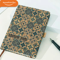 Carnet à couverture rigide en liège recyclé, reliure cousue, logo personnalisé, impression vintage, journal durable de haute qualité, coffret cadeau
