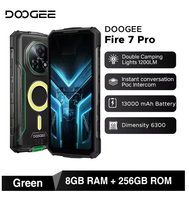 DOOGEE Fire 7 Pro 5G, robuste, Octa Core, LTE, batterie 13000mAh, appareil photo IA 64MP, Dimensity 6300, Android 15, étanche