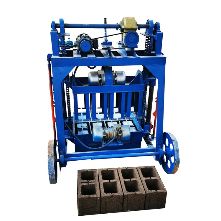4-45 diesel small manual mobile egg layer hollow concrete cement block laying machine price for brick making machine