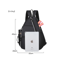 Sac de pickleball souple à bandoulière pour voyage, 45x20x32cm, pour raquette de tennis et sports de balle