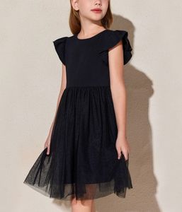 <span class=keywords><strong>Robe</strong></span> classique à encolure ras du cou pour fille de 8 ans <span class=keywords><strong>Robe</strong></span> <span class=keywords><strong>noire</strong></span> à ourlet fluide pour bébé fille <span class=keywords><strong>Robe</strong></span> de <span class=keywords><strong>style</strong></span> tutu élastique et respirante pour filles - Product Image 5