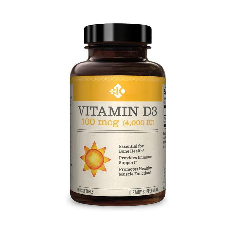 High Quality Calcium Supplements 4000 IU Dietary Vitamin D3 K2 Oil Softgel Food Grade Vitamin D3 Capsules