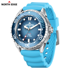 Orologio da Polso North Edge TRITON di Lusso a Energia Solare, Quarzo, Sportivo, Impermeabile 300m, per Immersioni Profonde, con Cinturino in Silicone per <span class=keywords><strong>Uomo</strong></span> - Product Image 1