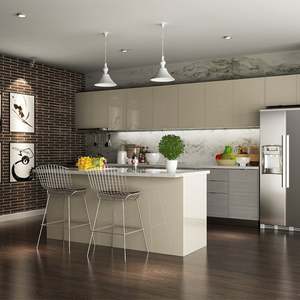 High <b>Gloss</b> Glossy Home Modern <b>White</b> Plastic Polyurethane and Laminate Furniture Kitchen <b>Cabinets</b> for Sale - Product Image 1