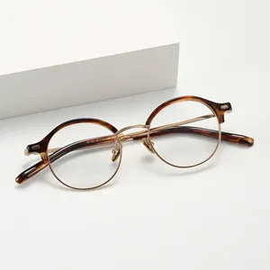 Benyi Fashion Design Made In Shenzhen High Quality Japanese Style Designer Titanium Half Rim Optical Frame Eyeglasses