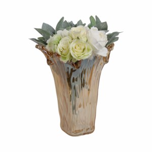 Vaso in vetro con bordo ondulato per l'arredamento del soggiorno, moderno, da tavolo, per uso domestico - Product Image 2