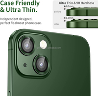 Protection d'écran en verre trempé pour objectif d'appareil photo, anneau en aluminium 3D CD texture 2023 pour iPhone 15 Pro Max 14 Plus