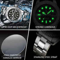 Montre à quartz pour homme Novether 680, nouvelle mode, luxe, acier inoxydable, étanche, lumineuse, montre-bracelet, Reloj Hombre, montre pour homme d'affaires