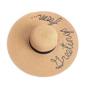 Wholesale Character Outdoor Fishing <b>Straw</b> Wide Brim Foldable Beach <b>Hat</b> Unisex Summer Travel Big Floppy - Product Image 5