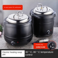 Chauffe-soupe électrique 10 litres, acier inoxydable commercial, design moderne et minimaliste, grande capacité, pot chauffant pour buffet