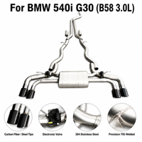 Pour BMW 540i B58 3.0T G30, échappement en acier inoxydable avec soupape de commande à distance Valvetronic, silencieux avec système CatBack et embouts