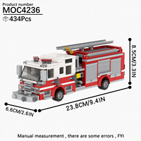 MOC4236 Série City, camion pompier, modèle de voiture, briques DIY, jouets de construction éducatifs pour enfants
