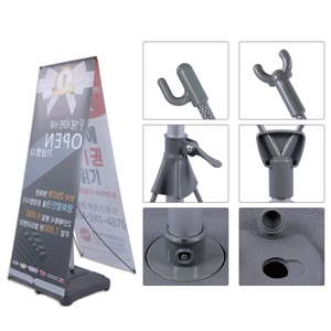 Meilleure vente support de bannière portable à cadre en X mâts de drapeau de luxe double face en aluminium/plastique antirouille et coupe-vent à <span class=keywords><strong>base</strong></span> d'eau pour l'extérieur - Product Image 2