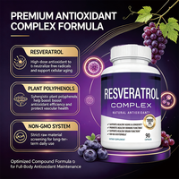 Complexe de Resvératrol 1800mg pour une vitalité quotidienne et une jeunesse durable, avec collagène et vitamine C pour soutenir la santé de la peau