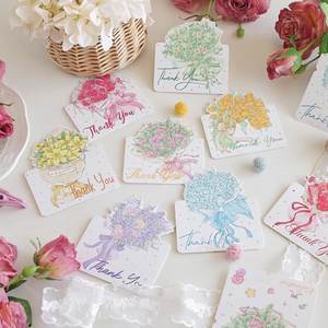 การ์ดขอบคุณช่อดอกไม้ลายการ์ตูนพับได้สำหรับวันหยุดพักผ่อนของ2025การ์ดอวยพรแบบสากลการ์ดของขวัญร้านดอกไม้ - Product Image 1