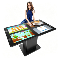 Table tactile intelligente pour restaurant, café et bar avec écran tactile de 21,5 pouces, 4 écrans, Android 11 OS, charge sans fil