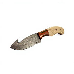 Couteaux Rajput à lame fixe en acier Damas, manche en bois Pakka bleu, garantie de 3 ans - Personnalisable pour la chasse - Product Image 1