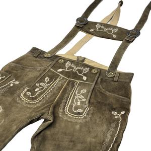 Lederhosen bavaroises authentiques en cuir suédé de chèvre, anti-plis, longueur genou, coupe-vent, respirantes, séchage rapide, taille mi-haute - Product Image 1