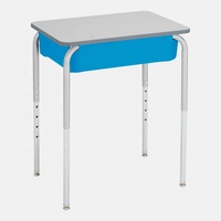 Tables et chaises d'école primaire réglables, ensemble bureau et chaise pour enfants avec boîte à livres en plastique