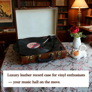 Giradischi <span class=keywords><strong>Portatile</strong></span> a Valigetta con <span class=keywords><strong>Lettore</strong></span> di <span class=keywords><strong>Cassette</strong></span> e Fonografo, Espositore per Dischi in Vinile, Regalo di Natale - Product Image 4