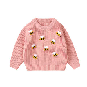 Mimixiong all'ingrosso 2024 OEM per neonati calibro maglieria api ricamo manica lunga girocollo maglia alta - Product Image 4