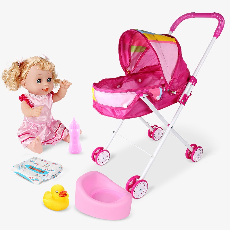 Cochecito De Bebé Para Muñecas, Juego De Rol Muñeca No Incluida Carrito De Transporte Cochecito Educativo Plegable Que Ahorra Espacio Para Ninos Cochecito De Bebé Para Muñecas, Juego De Rol Muñeca No Incluida Carrito De Transporte Cochecito Educativo Plegable Que Ahorra Espacio Para Ninos