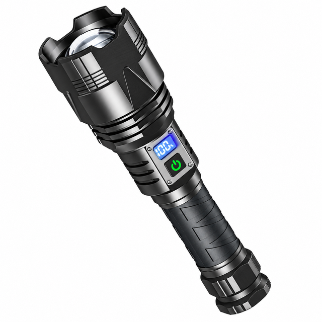 High Power Rechargeable LED Flashlight XHP360 2000 Lumens 1500M Long Range Tactical Torch with Digital Battery Display