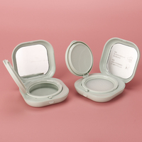 Boîtes en plastique de caisse libre cosmétique compacte de poudre libre de logo personnalisé d'OMI avec l'estampillage imprimé de miroir