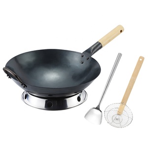 Pre-dày Dạn Tay Rèn Trung Quốc Fry <span class=keywords><strong>Wok</strong></span> Đồ Dùng Nhà Bếp Set Nấu Ăn Bếp Cookware Sets - Product Image 1