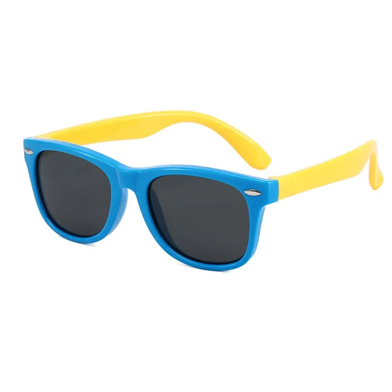 Nouvelles lunettes de soleil en silicone pour enfants, lunettes de soleil polarisées à monture flexible pour garçons et filles lunettes de soleil à ongles de riz