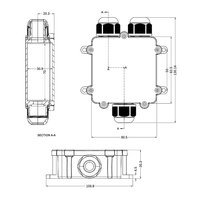 Caja de Conexiones de Cable Impermeable de 3 Vías M686-Y, Grado IP68, Tipo Y, Cubierta de Plástico PC Anti-Ultravioleta para Conexiones de Cable en Exteriores