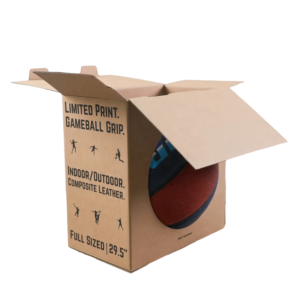 Venta al por mayor de papel Kraft biodegradable balón de fútbol embalaje de papel corrugado CAJA DE PRESENTACIÓN DE REGALO
